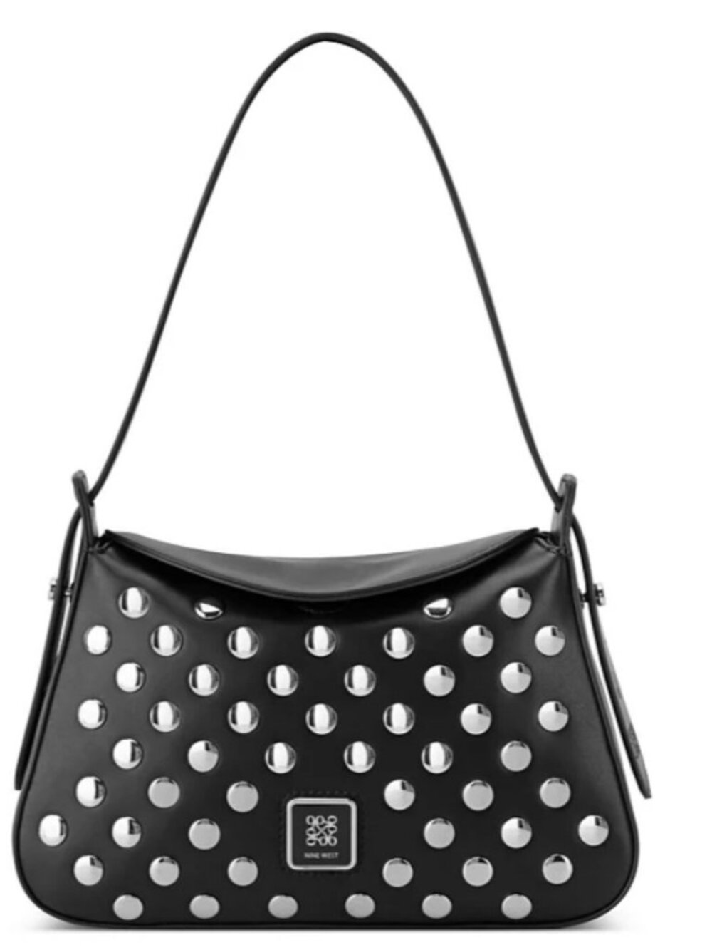 Nine West Polina studded silver studs small shoulder bag - Black